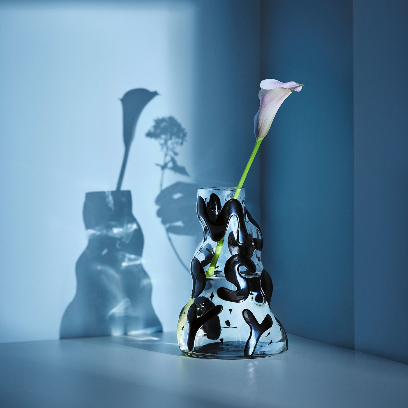 IKEA ART EVENT 2021 Vase, clear glass/black, 25 cm IKEA