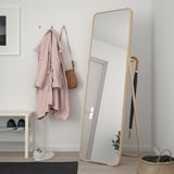 IKORNNES mirror, wooden frame, full-body, corner space.