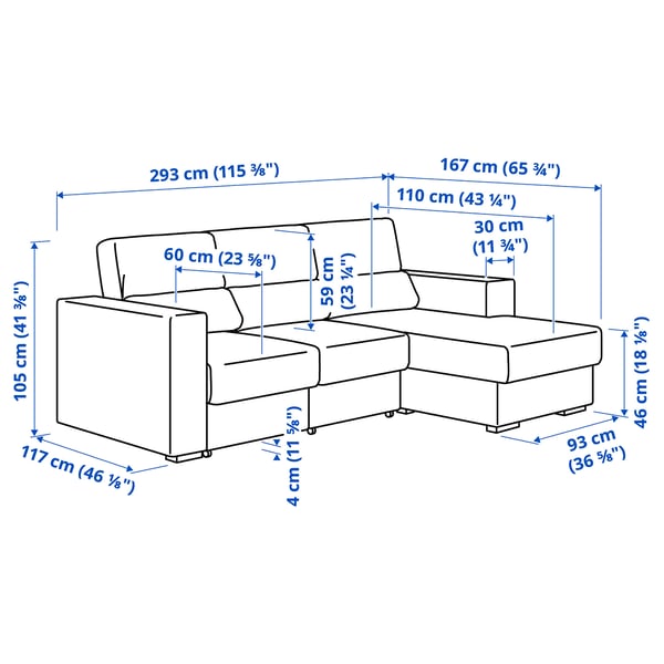 Illustration with measurements for the product: ISTABY.