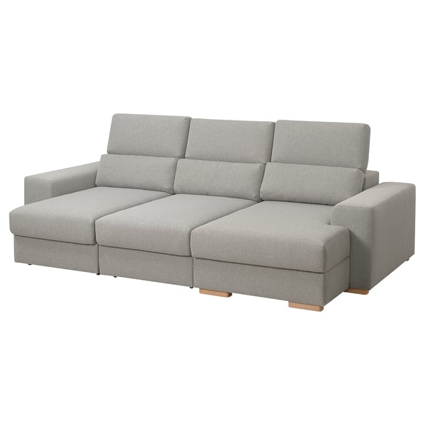 Gray ISTABY sectional sofa, modern design with plush cushions and adjustable headrests.
