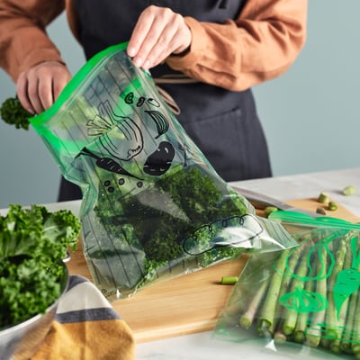 ISTAD Resealable bag, patterned black/green, 4.0/6.0 l