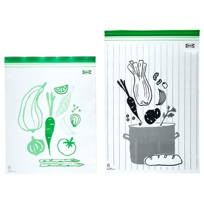 ISTAD Resealable bag, patterned black/green, 4.0/6.0 l