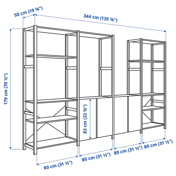 Illustration with measurements for the product: IVAR.
