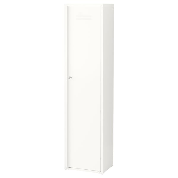 IVAR white cabinet, modern minimalist design with single door, ideal for various rooms.
