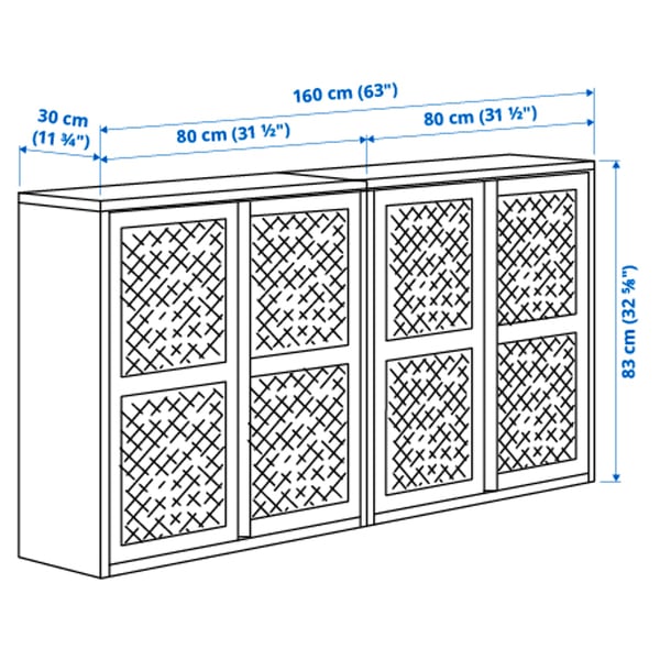 Illustration with measurements for the product: IVAR.