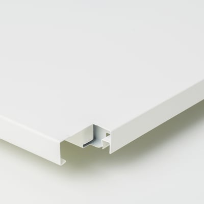 White metal shelf hinge, sturdy and clean, showcasing robust, rust-resistant design.