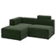 JÄTTEBO 2,5-seat mod sofa w chaise longue, left with headrest/Johanneshov dark green