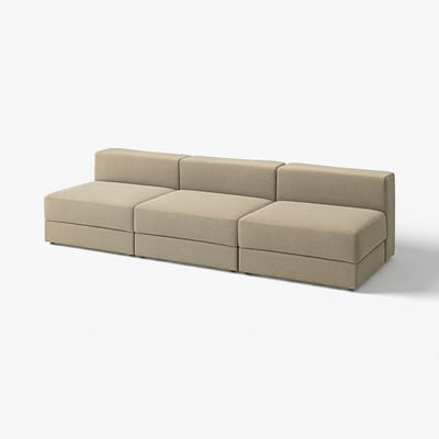 JÄTTEBO beige sectional sofa with soft, boxy design and deep seats, featuring modular pieces for customization.