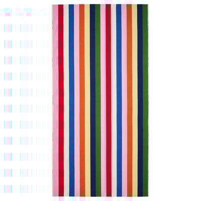 JÄTTEVÄDD: bright, multicolored striped fabric; cotton; rectangular.
