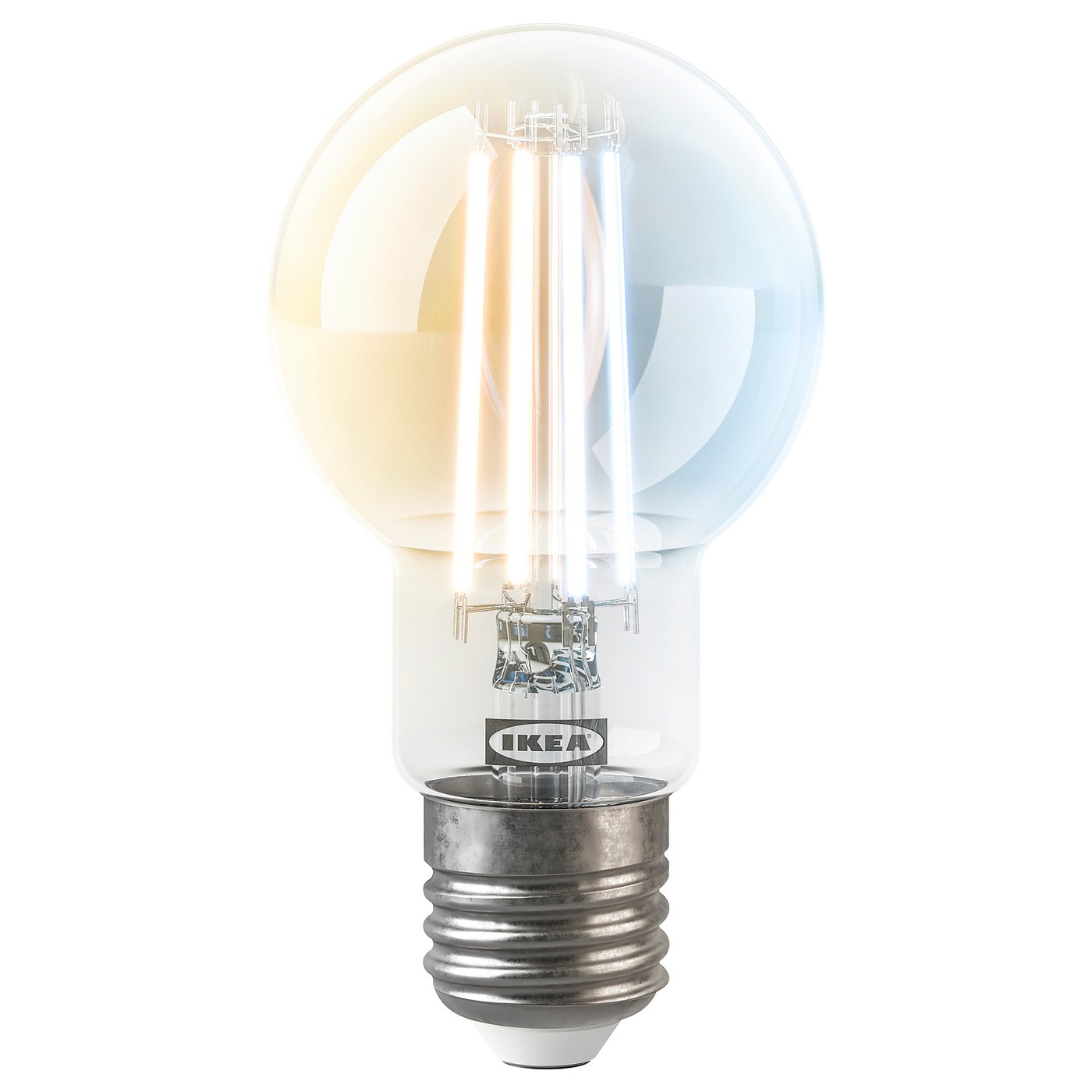 Ikea KAJPLATS smart bulb, clear, dim wireless.