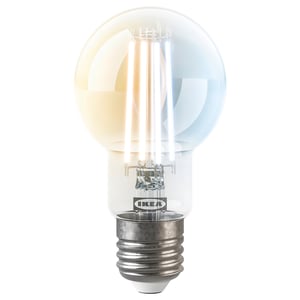 Ikea KAJPLATS smart bulb, clear, dim wireless.