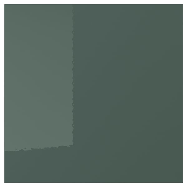 No KALLARP high-gloss green kitchen cabinet, sleek and modern, made with recycled materials.