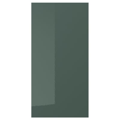 KALLARP high-gloss green-grey kitchen door, modern, sleek, recycled plastic, straight lines.