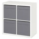 KALLAX Shelving unit, white/Dröna dark grey, 77x39x77 cm