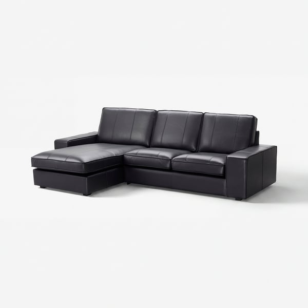 KIVIK 3-seat sofa, with chaise longue/Grann/Bomstad black