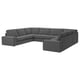 KIVIK sectional sofa, grey, plush, l-shape, deep cushions, modern design.