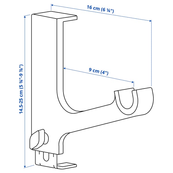 Illustration with measurements for the product: KLAMBY.