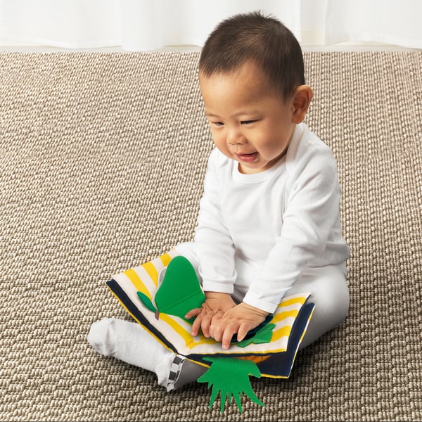 Baby with colorful tactile book KLAPPA, 6+ months