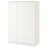 KLEPPSTAD: white, 3-door wardrobe, simple design for storage.