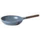 Option: KLIPPFISK frying pan, blue-gray, aluminum, round, wooden handle.