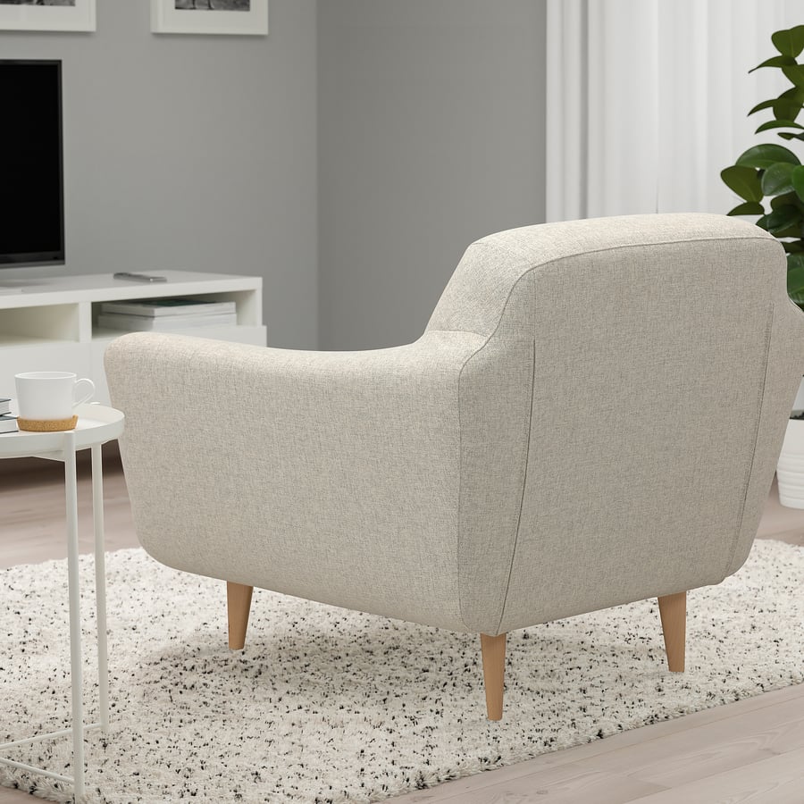KLUBBFORS armchair, Gunnared beige IKEA Spain