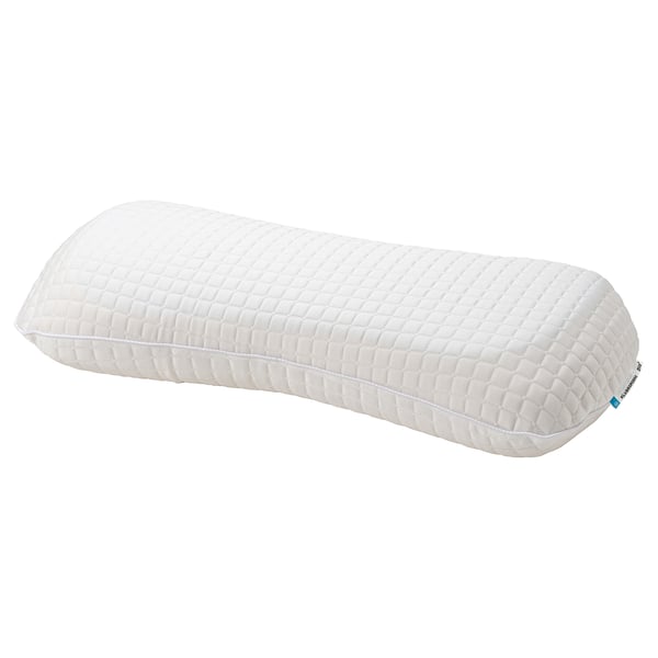 Ergonomic pillow: KLUBBSPORRE, memory foam, gel-cooled, firm, side/back sleepers.