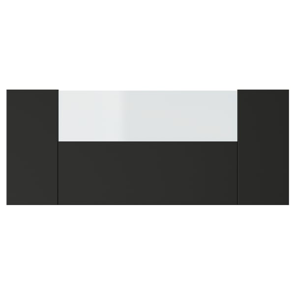 KNIVSHULT drawer front: sleek, black, rectangular, glass top, modern design.