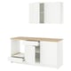 Option: KNOXHULT kitchen unit: white cabinets, oak counter, modern workspace