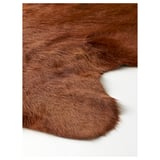 Faux fur rug, soft, high-quality texture, brown color, laid on a white surface.