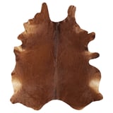 KOLDBY cowhide rug, brown. Natural leather, irregular shape, unique patterns.