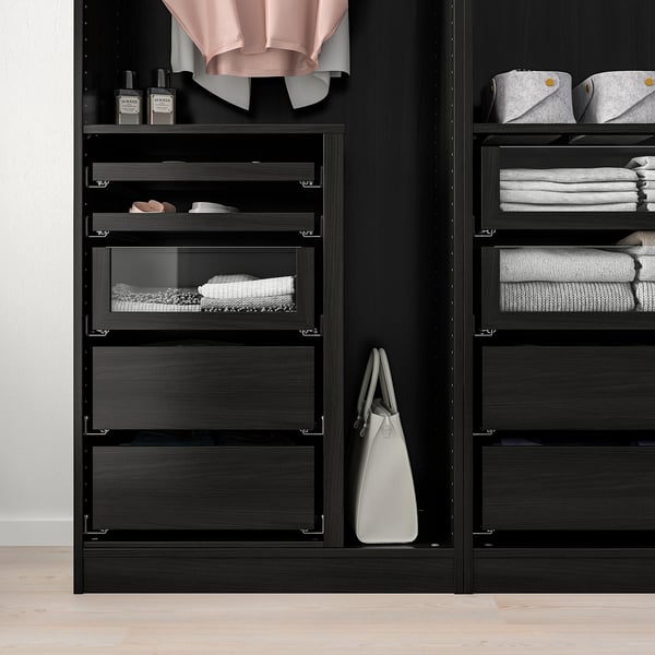 Komplement Drawer With Glass Front Black Brown Ikea