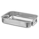 Option: A KONCIS stainless steel roasting tin with handles, suitable for oven and grill use.