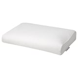 KORNELLMAL: white, ergonomic pillow with latex core, duck down cover, rectangular shape.