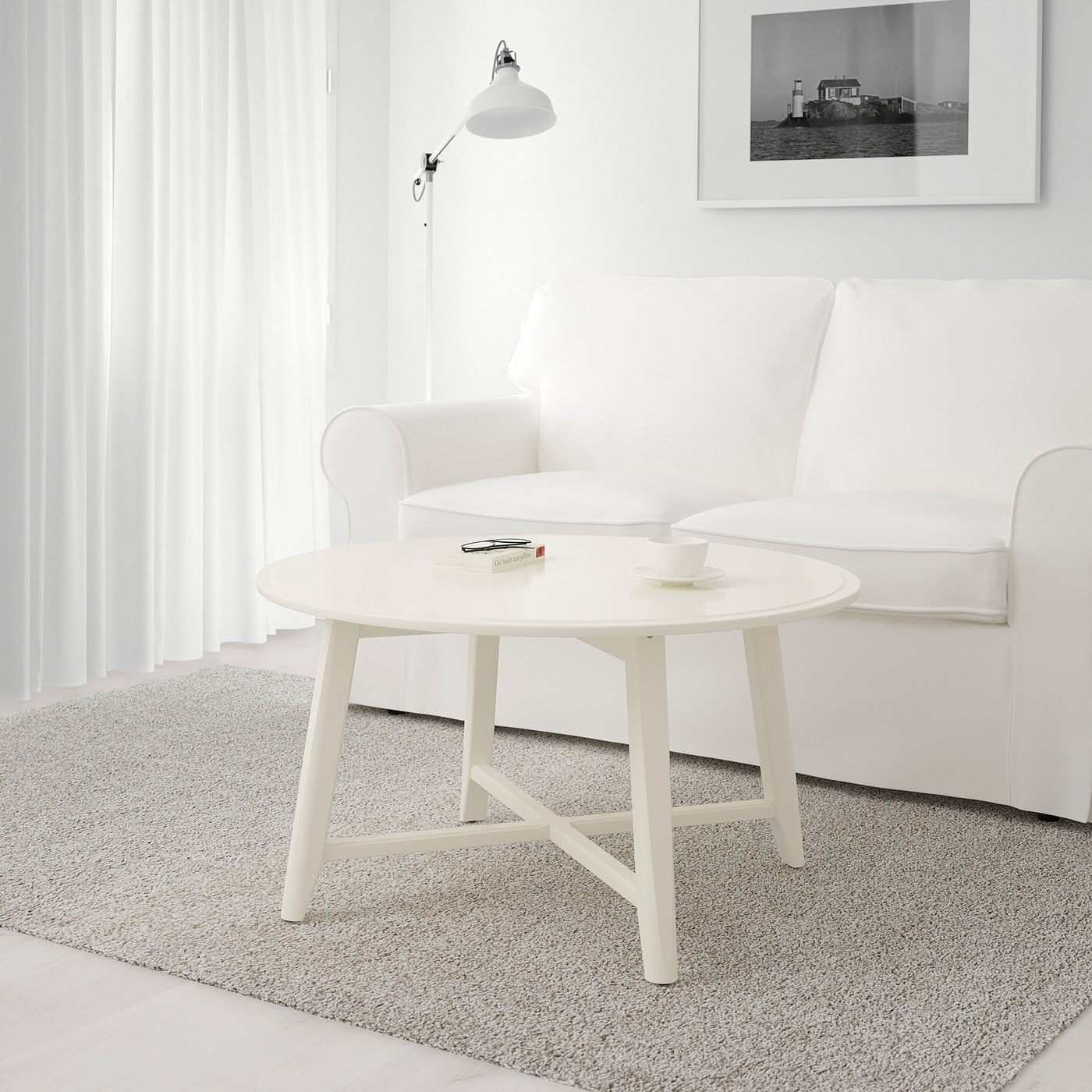 KRAGSTA coffee table, white, 90 cm - IKEA Spain