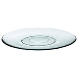 KRONKLEMATIS recycled glass plate, clear, round, simple design.