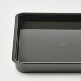 Black rectangular plastic container, sleek, high-quality finish. Comes with a matching lid for dust protection and stacking.
