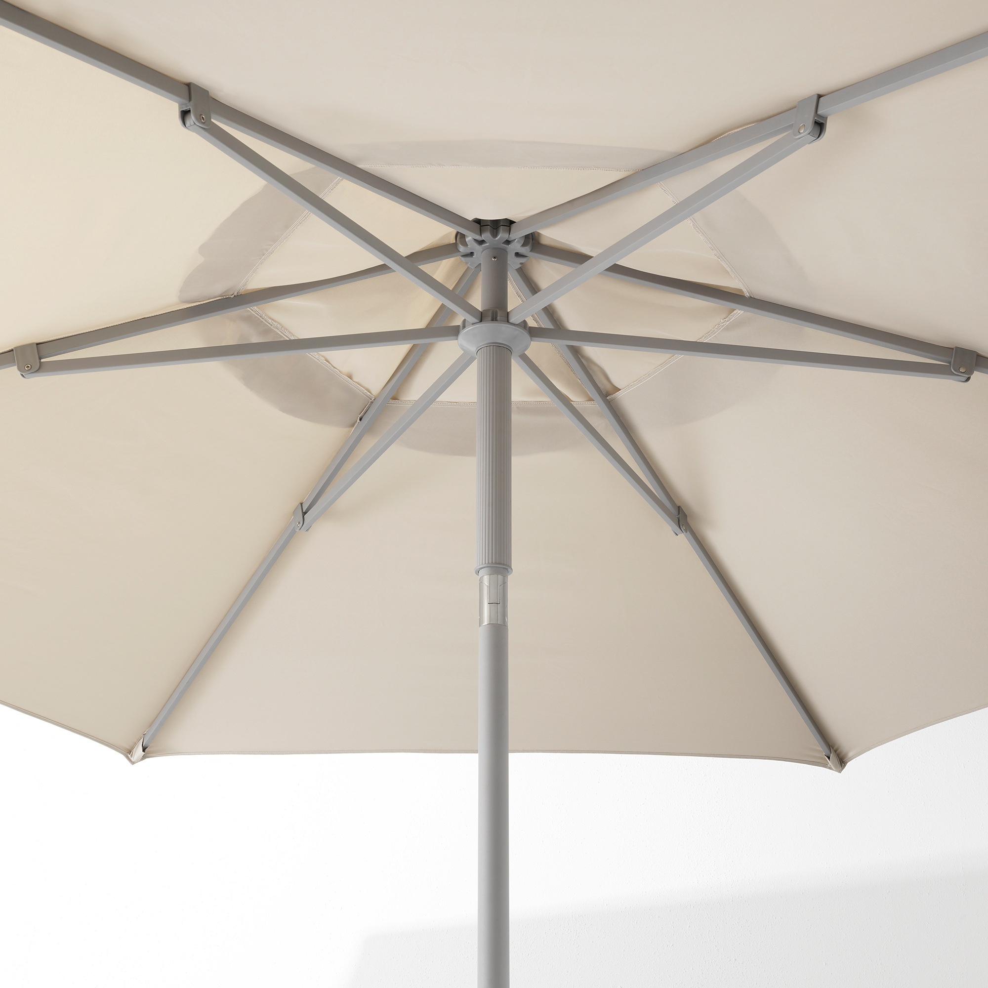 KUGGÖ / LINDÖJA Parasol with base beige/Huvön dark grey IKEA