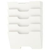 KVISSLE file holder, white, made of steel, with multiple slots for files or magazines.