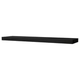 A bLACK LACK wall shelf, rectangular in shape, made of fiberboard and particleboard with a sleek design.