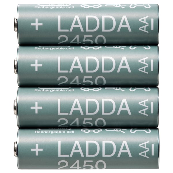 LADDA Rechargeable battery, HR06 AA 1.2V , 2450mAh - IKEA Spain