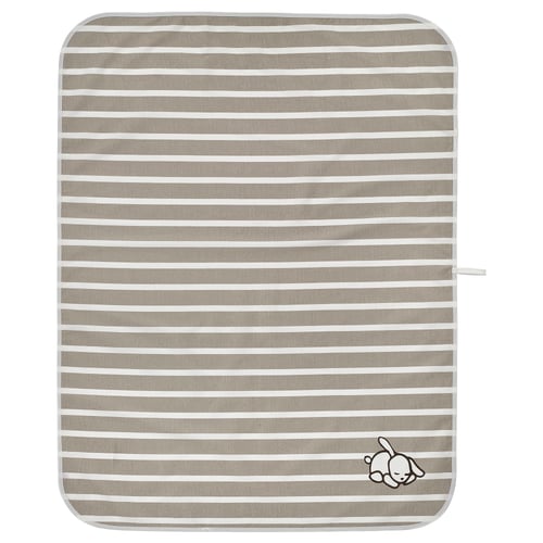 LEN Babycare mat, white beige/stripe pattern, 90x70 cm