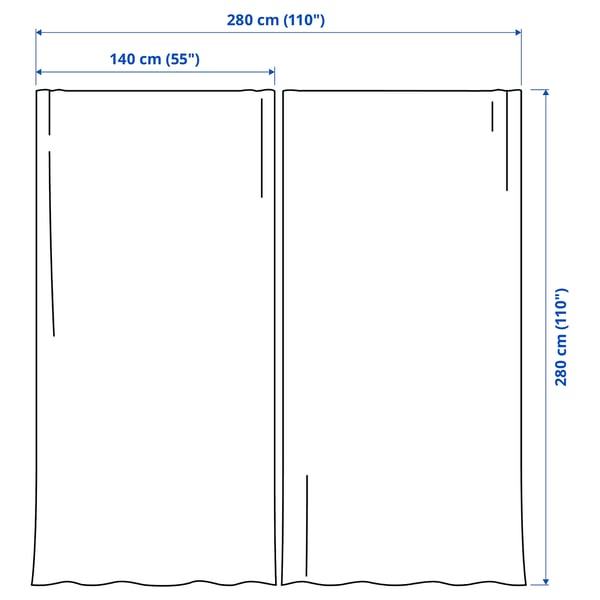 Illustration with measurements for the product: LENDA.