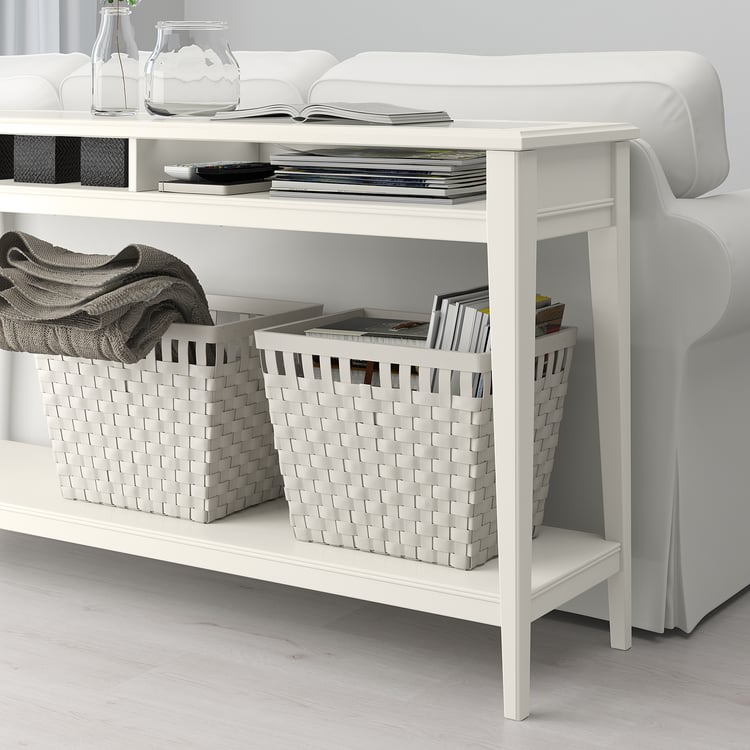 LIATORP Console table, white/glass, 133x37 cm IKEA