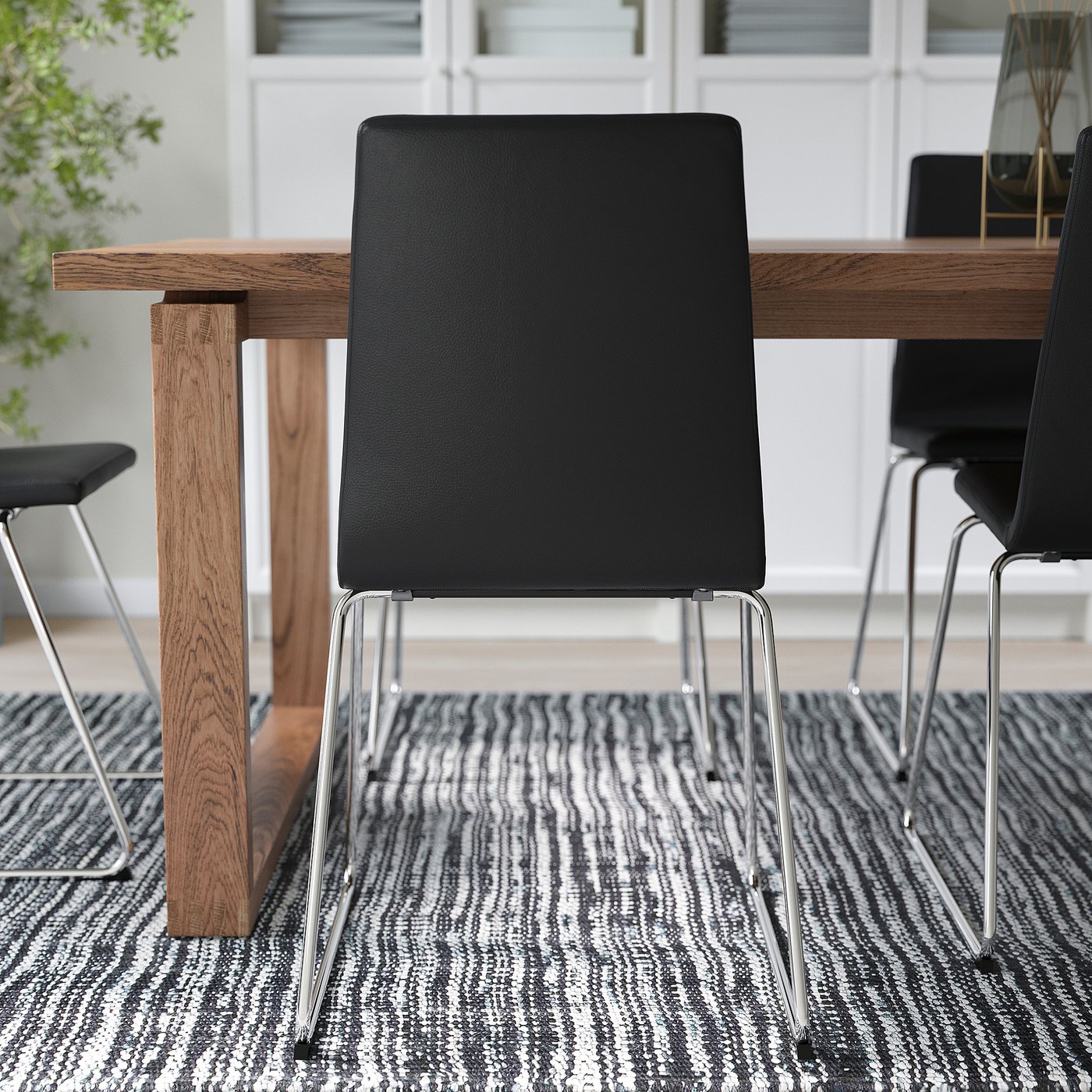 LILLÅNÄS chair, chrome-plated/Bomstad black - IKEA Spain