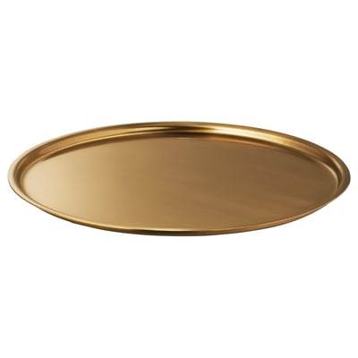 LINDRANDE brass-colored round serving tray