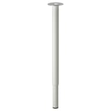 LINNMON table leg in silver, adjustable, made from metal and plastic.