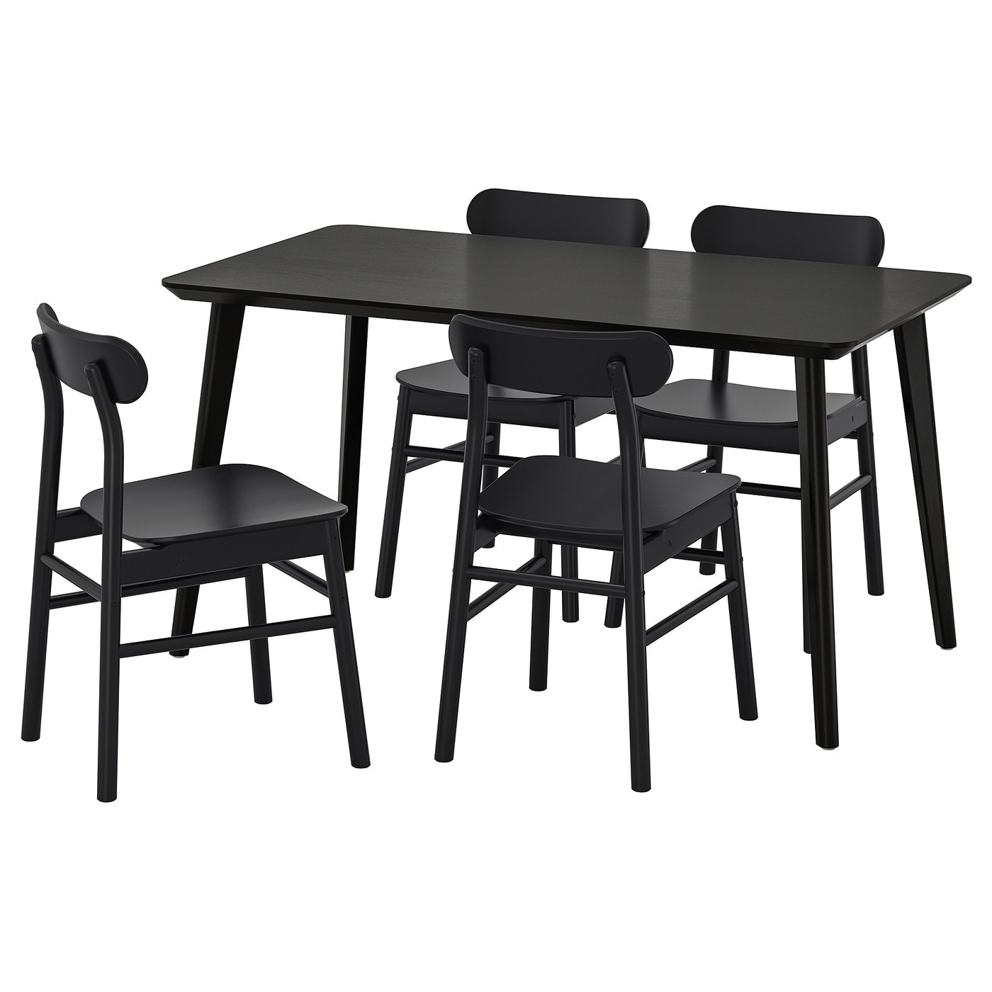 LISABO / RÖNNINGE table and 4 chairs, black/black, 140x78 cm IKEA Spain
