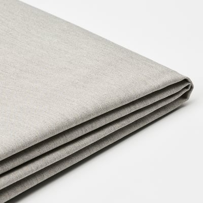 Folded light grey fabric, neatly stacked, showcasing smooth texture and quality.