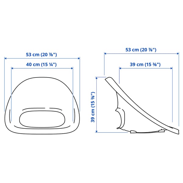 Illustration with measurements for the product: LOBERGET.