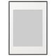 A LOMVIKEN picture frame in black with a slim metal edge, featuring a safe plastic front protection designed to display loved photos.